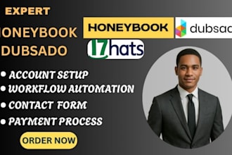 setup honeybook account, workflow, dubsado, 17 hats, fix honeybook, automation