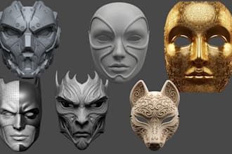 sculpt 3d custom mask 3d cosplay mask halloween mask 3d helmet for 3d printing