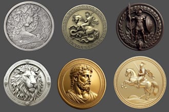 sculpt 3d coin medallion pendant bas relief model for 3d printing and animation