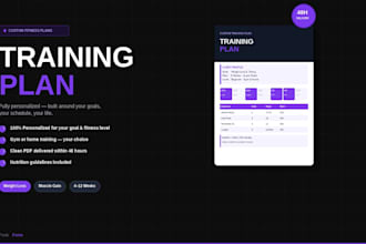 create a personalized workout and training plan