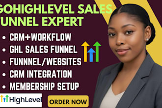 setup gohighlevel crm automation workflow sales funnel ghl landing page design