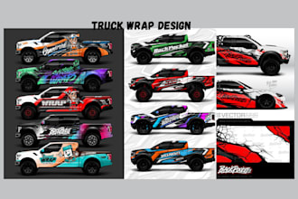 design car wrap van wrap vehicle wrap bike wrap with print ready files in 3d