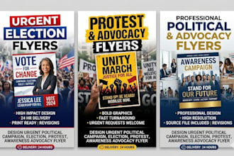 design urgent political campaign flyer, election flyer, protest, awareness flyer