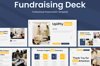 design startup investor pitch deck for venture capital fundraising presentation