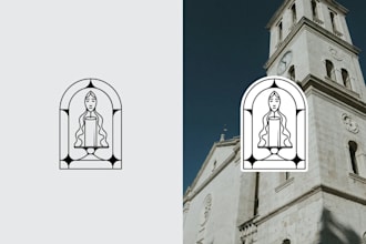 make a beautiful bishop crest, church seal logo