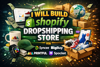 build shopify dropshipping store via syncee bigbuy printful spocket