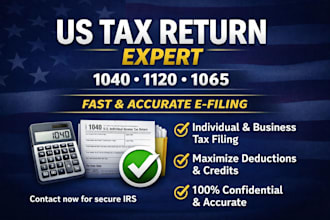 prepare and efile US tax returns 1040 1120 and 1065 professionally