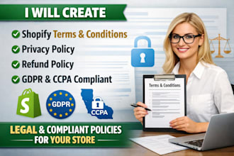 create shopify terms and conditions privacy policy refund policy gdpr ccp