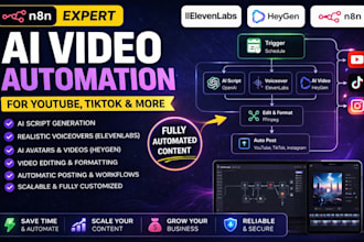 build n8n ai video content automation elevenlabs n8n youtube tiktok video reels