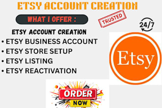 create etsy account, etsy store setup, etsy shop setup and etsy listing SEO