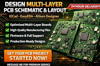 design multi layer pcb schematic layout with kicad, easyeda, altium designer