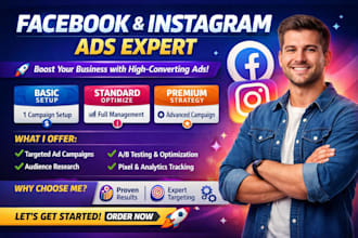be your facebook ads campaign, fb meta ads, and instagram marketing manager
