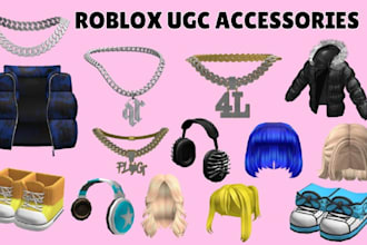 design custom roblox ugc accessories hair, hats, glasses, chain, roblox clothing