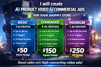 create ai product video ai commercial ads for your shopify store