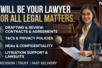 be your legal consultant for contracts, agreements, ndas, and lawsuits