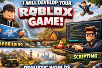 develop roblox game, roblox map builder, roblox scripting, realistic map
