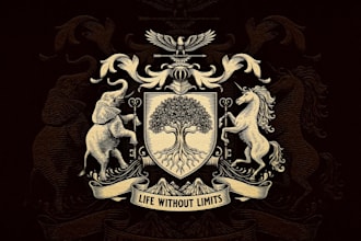 create HD church seal logo or coat of arm crest