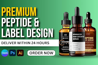 design peptide label peptide vial label peptide sarms product supplement label