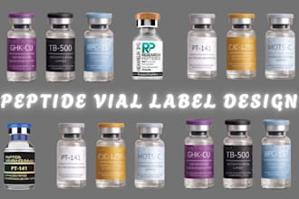 product vial label design peptide label cbd label cosmetic label sarm vial label