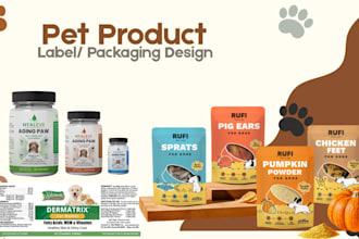 design high converting pet product label food packaging product label that sells
