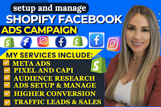 setup shopify facebook ads campaign fb ads meta ads instagram ads