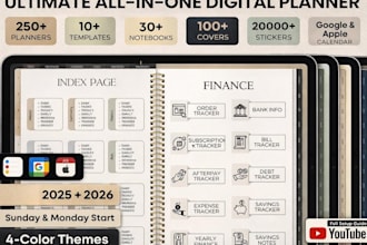 do professional printable planner, minimalist journal and custom tracker