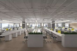 design 3d office design, business space, workspace design, work environment