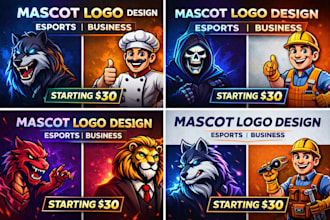 design amazing mascot,esports,gaming or character logo