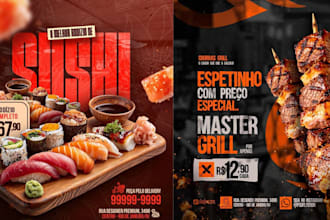 design modern restaurant banner, food flyer, and promo ads