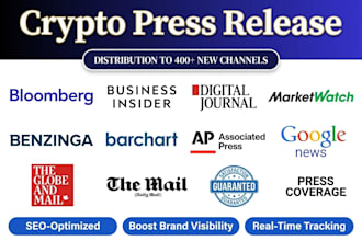 do crypto press release, nft promotion and PR distribution on top websites