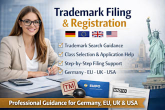 assist with trademark filing in germany, eu, UK and USA