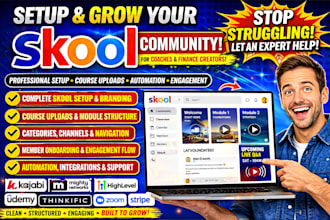 skool course setup coach finance course skool community manager