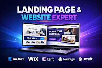 build kajabi carrd ucraft leadpages wix ecommerce landing page website design