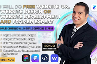 do free website, ux, website design or website development and framer expert