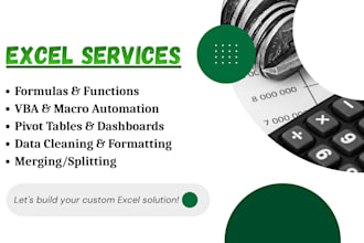 do any microsoft excel task, formulas, vba macros and pivot tables