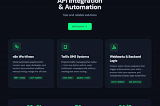 build API integrations automation and backend systems