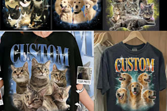 create vintage old school 90s bootleg rap t shirt for pets