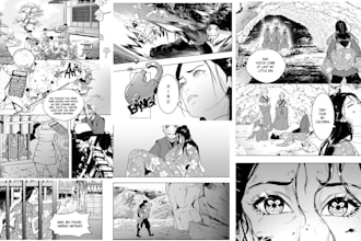 draw manga pages manga panels, character design, professional mangaka art artist