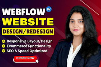 build webflow website design, develop webflow landing page as webflow expert