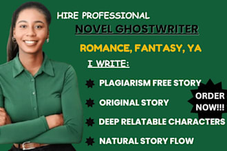 ghostwrite your fantasy romance or ya novel with engaging storytelling