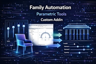 develop revit API family automation, parametric tools and custom addin
