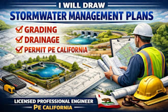 draw stormwater management plans grading drainage permit pe california