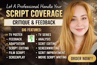 write and edit movie script, screenplay, script coverage screenwriter