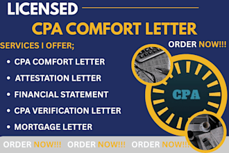 provide CPA verification letter for income mortgage and self employed