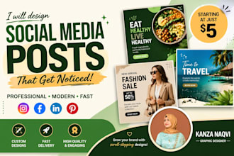 design modern instagram posts, social media posts and ads in canva