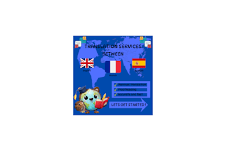 translation between english, french and spanish