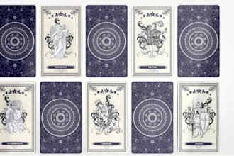 design custom tarot card zodiac oracle cards playing card box design in dark art