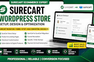 setup surecart wordpress ecommerce website customize checkout samcart migration