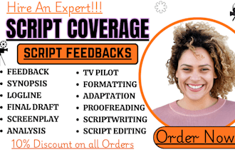 provide script coverage, analysis, feedback, review on your screenplay or script