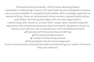 rewrite and improve your resume professionally